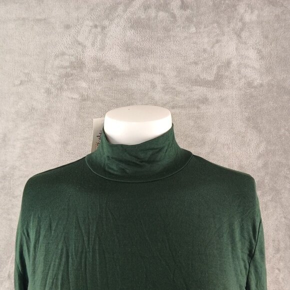 NWT Style&Co Turtleneck Women Top Petite MEDIUM Green Rayon Blend Pullover Knit - Picture 3 of 10